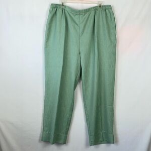 Draper's & Damons Light Green Pants w/Elastic Waist & Side Seam Pockets -Size 1X